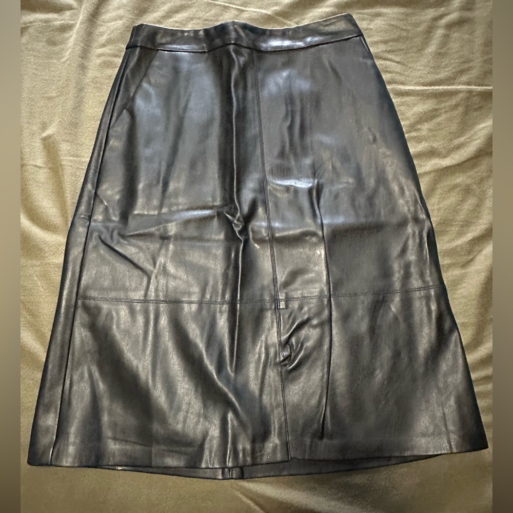 a new day Black A-Line Leather Skirt